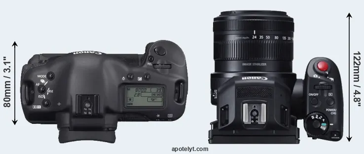 Compare 1D Mark II N versus XC10 top