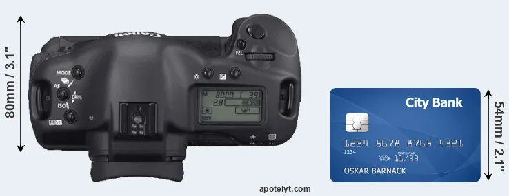 1D Mark II N versus credit card top view