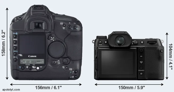 Comparison 1D Mark II N or GFX 100S rear