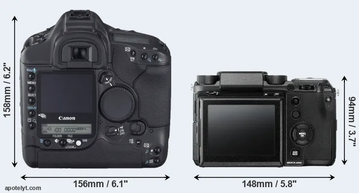 Comparison 1D Mark II N or GFX 50S rear