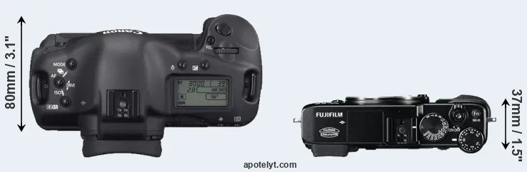 Compare 1D Mark II N versus X-E2 top