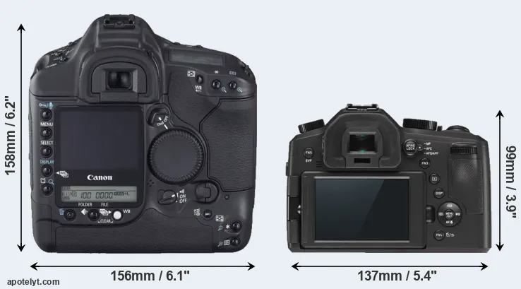 Comparison 1D Mark II N or V-LUX Typ 114 rear