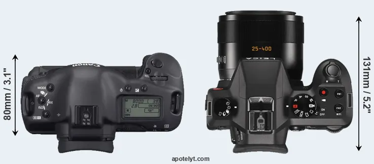 Compare 1D Mark II N versus V-LUX Typ 114 top