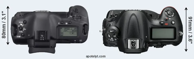 Compare 1D Mark II N versus D4S top