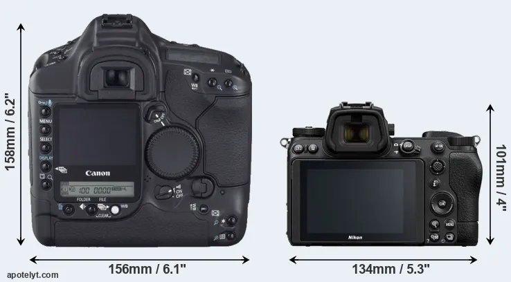 Comparison 1D Mark II N or Z6 II rear