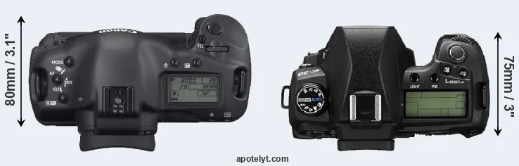 Compare 1D Mark II N versus E-30 top
