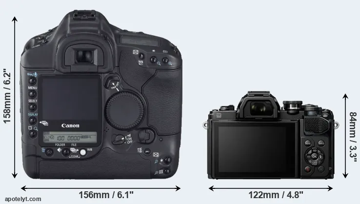 Comparison 1D Mark II N or E-M10 III rear