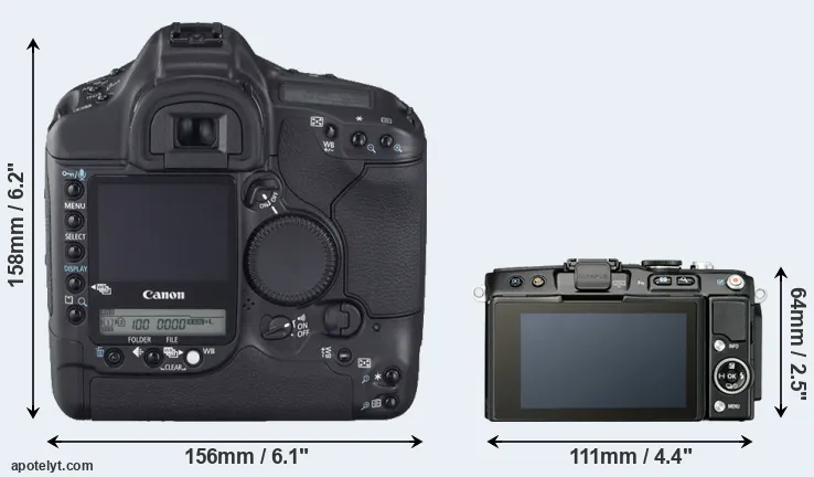 Comparison 1D Mark II N or E-PL5 rear