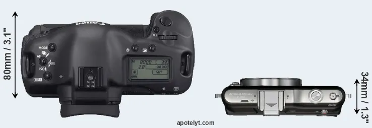 Compare 1D Mark II N versus E-PM1 top