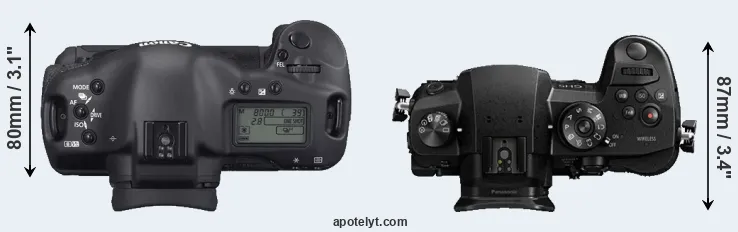 Compare 1D Mark II N versus GH5 top