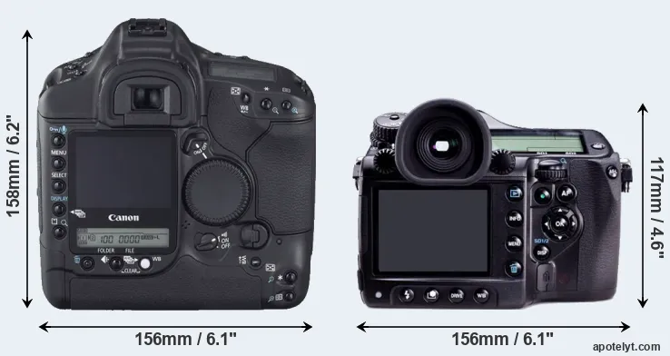 Comparison 1D Mark II N or 645D rear