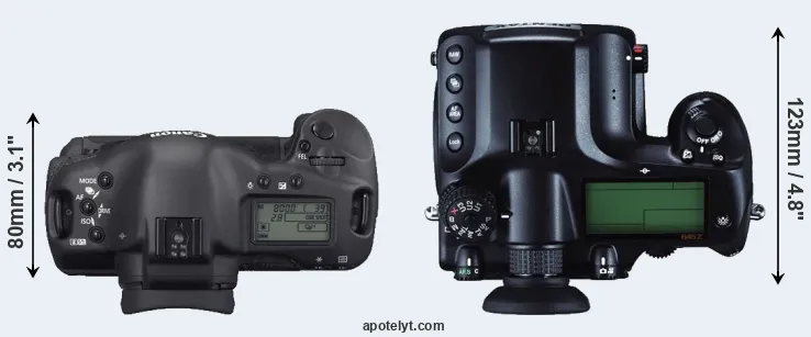Compare 1D Mark II N versus 645Z top