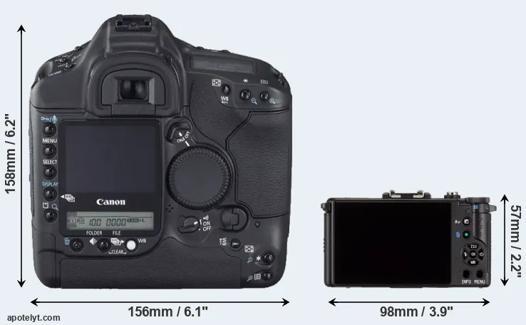 Comparison 1D Mark II N or Pentax Q rear