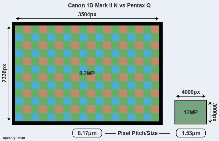 1D Mark II N versus Pentax Q MP