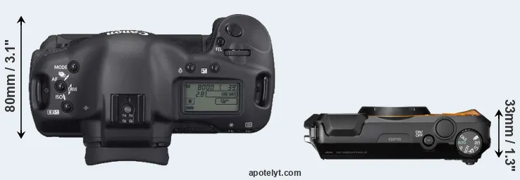 Compare 1D Mark II N versus WG-6 top