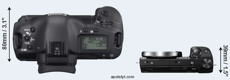 Compare 1D Mark II N versus NEX-5R top
