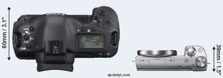 Compare 1D Mark II N versus NEX-5T top