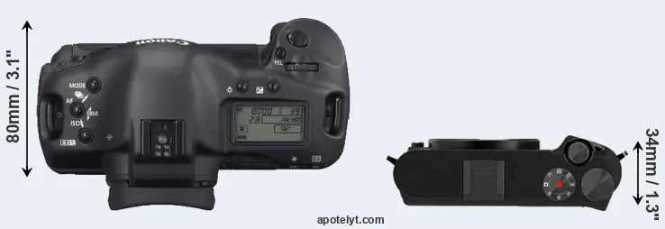 Compare 1D Mark II N versus M1 top