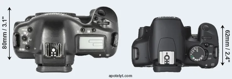 Compare 1D Mark II versus 450D top