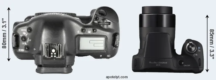 Compare 1D Mark II versus SX420 top