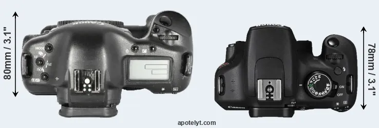 Compare 1D Mark II versus T5 top