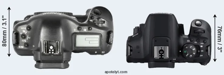 Compare 1D Mark II versus T8i top