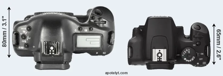 Compare 1D Mark II versus XS top