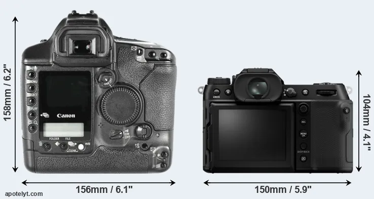 Comparison 1D Mark II or GFX 100S II rear