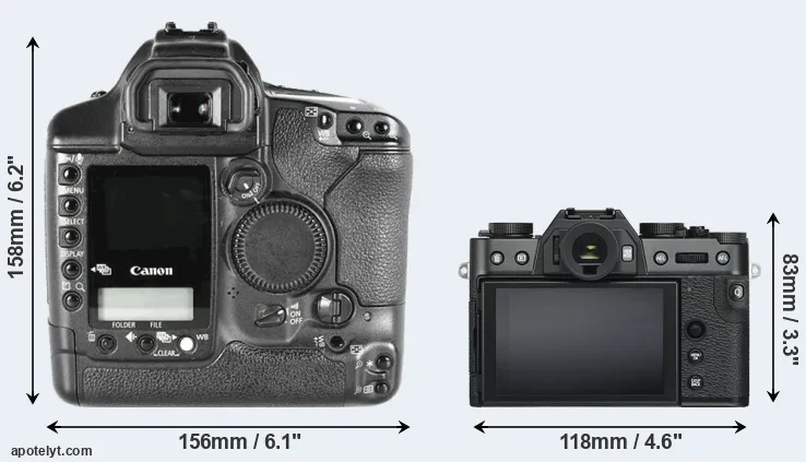 Comparison 1D Mark II or X-T30 rear