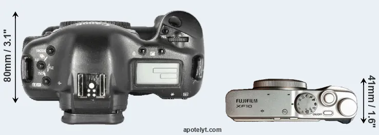Compare 1D Mark II versus XF10 top