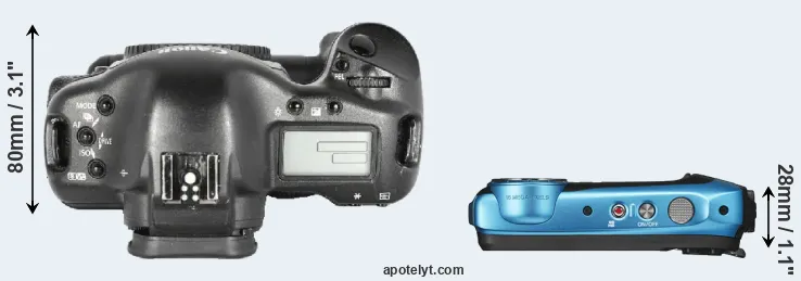 Compare 1D Mark II versus XP140 top