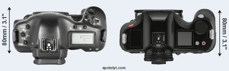 Compare 1D Mark II versus S3 top