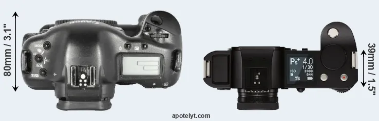 Compare 1D Mark II versus Leica SL top
