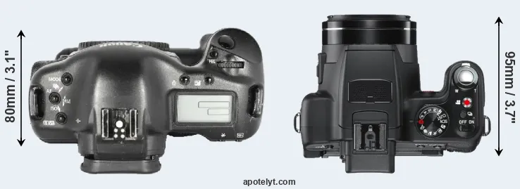 Compare 1D Mark II versus V-LUX 2 top