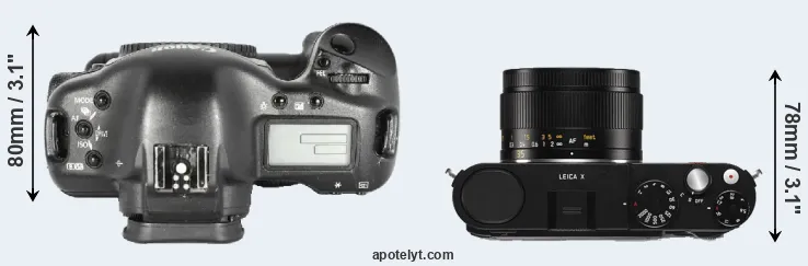 Compare 1D Mark II versus X Typ 113 top