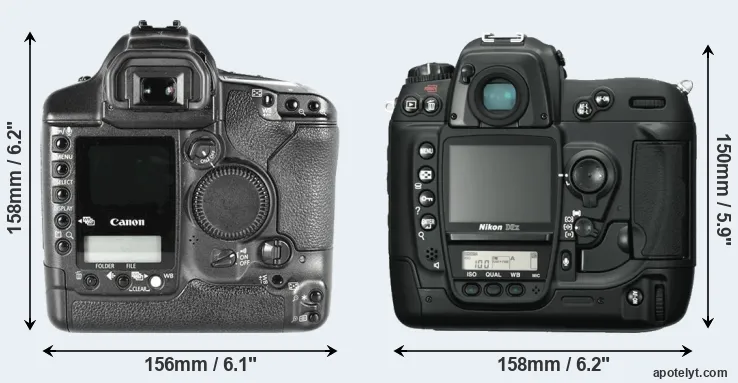 Comparison 1D Mark II or D2X rear