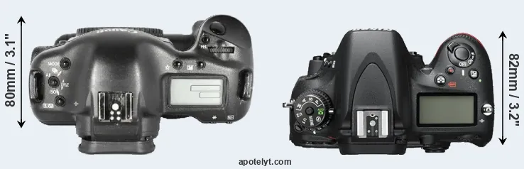 Compare 1D Mark II versus D600 top