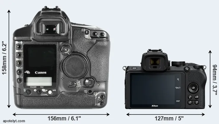 Comparison 1D Mark II or Z50 rear