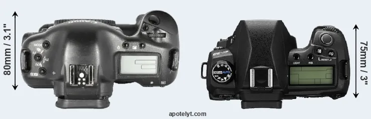 Compare 1D Mark II versus E-30 top