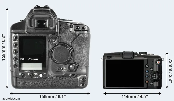 Comparison 1D Mark II or E-PL2 rear