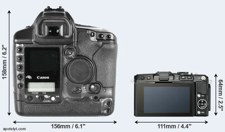 Comparison 1D Mark II or E-PL5 rear