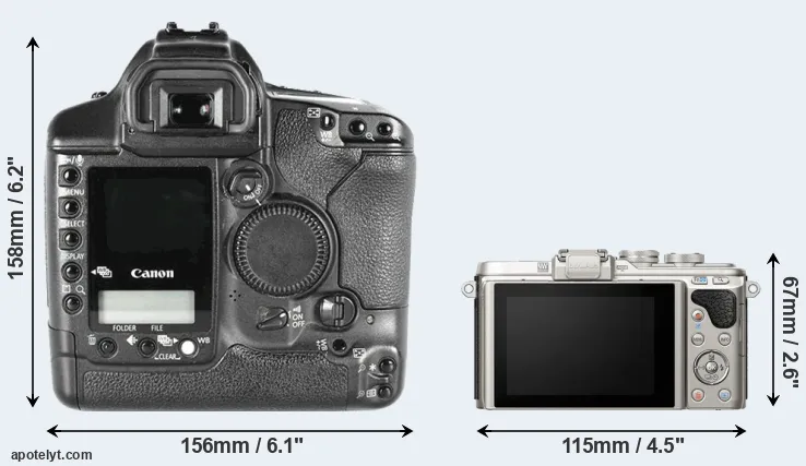 Comparison 1D Mark II or E-PL8 rear