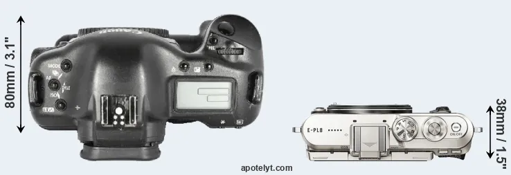 Compare 1D Mark II versus E-PL8 top