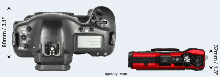Compare 1D Mark II versus TG-6 top