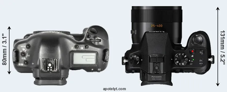 Compare 1D Mark II versus FZ1000 top