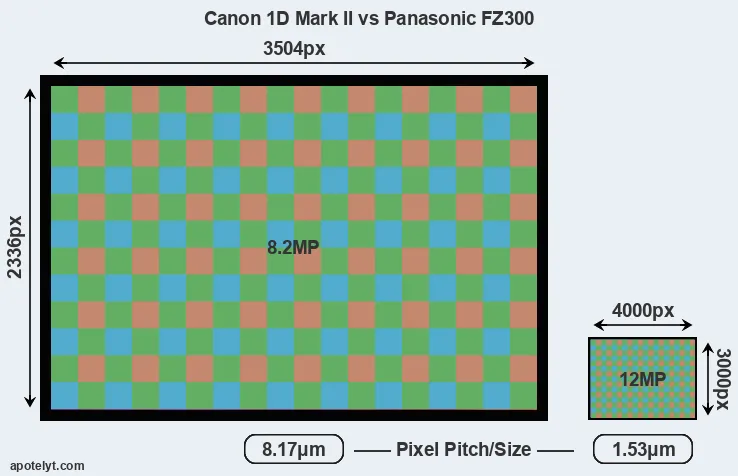 1D Mark II versus FZ300 MP