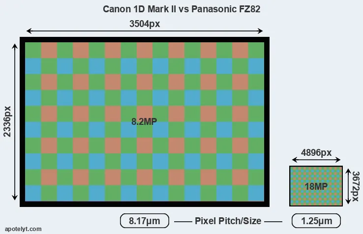 1D Mark II versus FZ82 MP