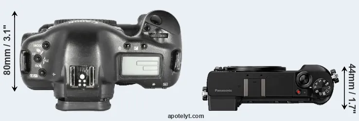 Compare 1D Mark II versus GX85 top