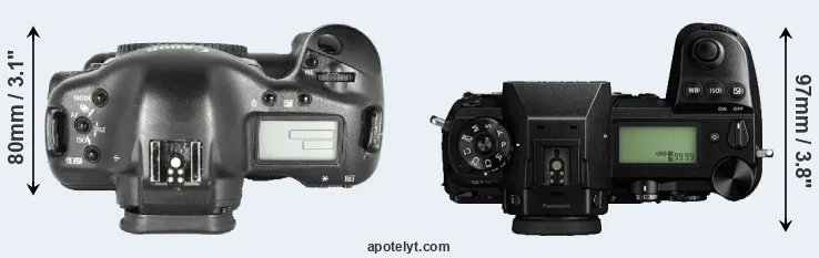 Compare 1D Mark II versus S1R top