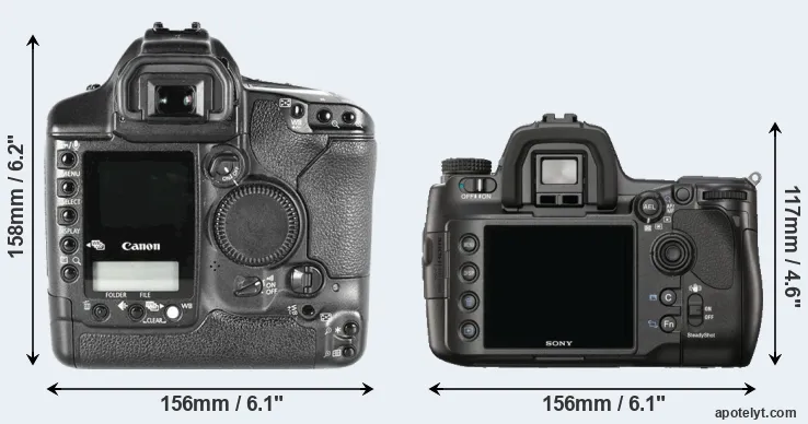 Comparison 1D Mark II or A900 rear